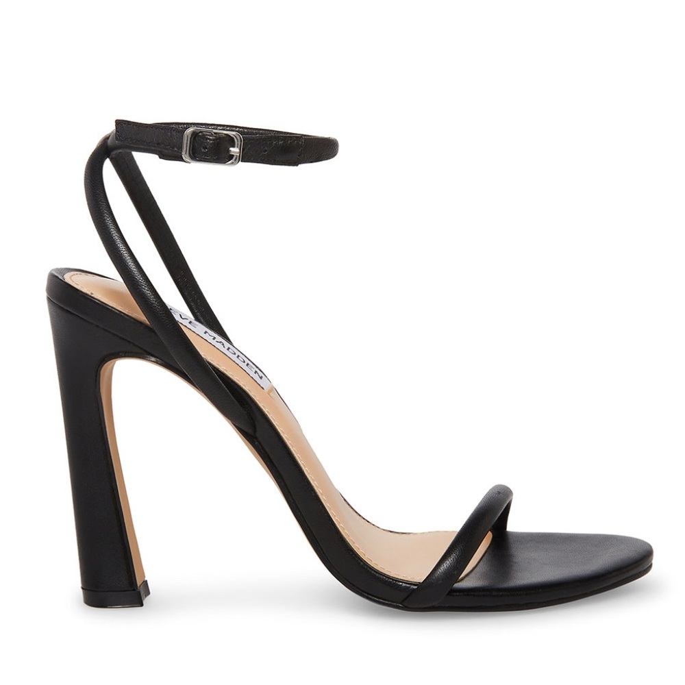 Steve Madden Becky Black Leather Heels